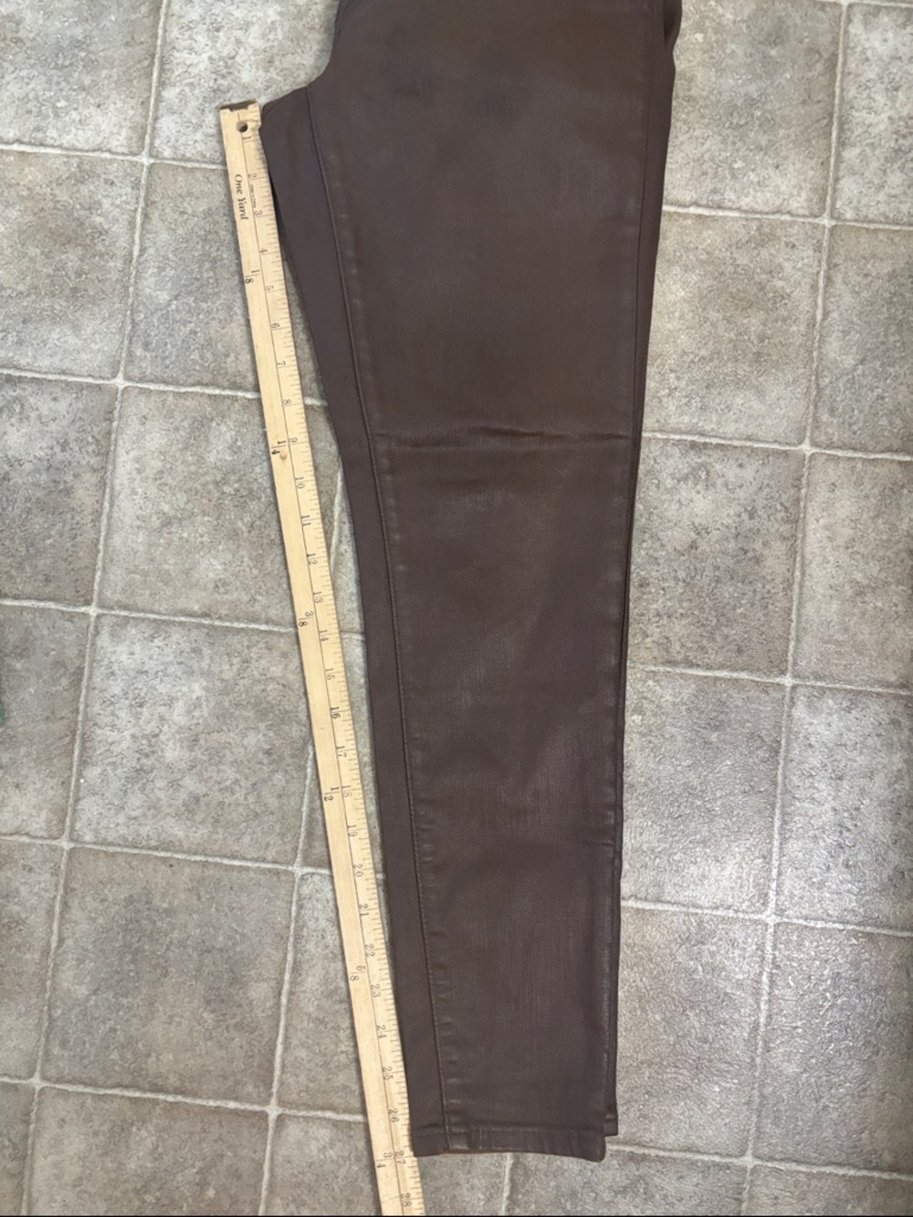 Black Label Lauren Ralph Lauren Coated Skinny Jeans Women's 6 Brown Pants - Picture 13 of 14